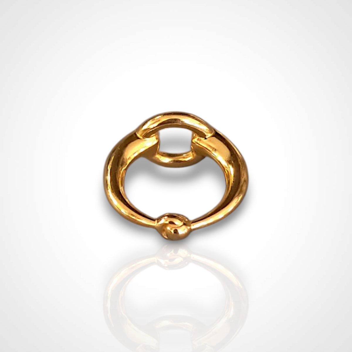 Hermès, Gold-plated Metal Scarf Ring, 20th Century-photo-3