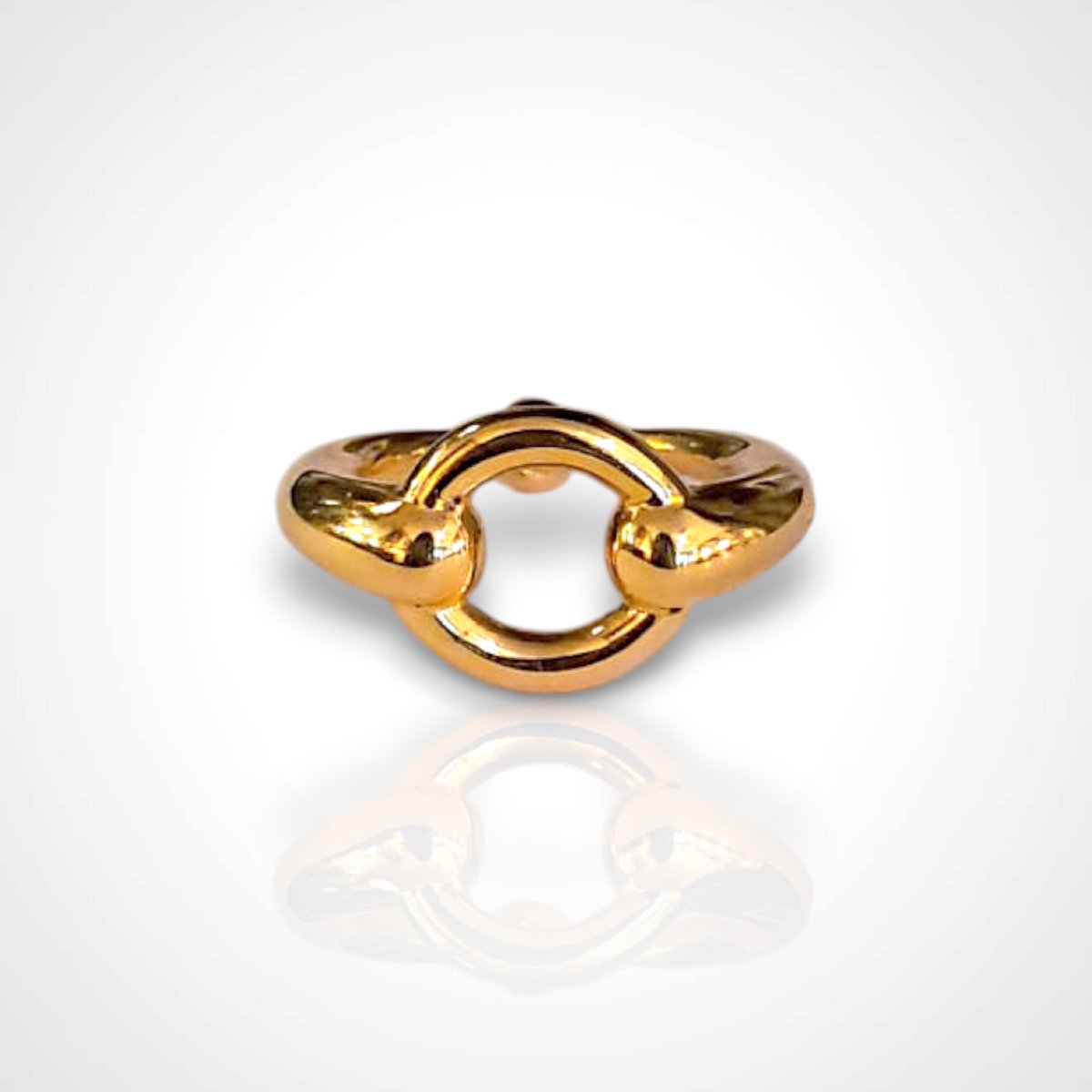 Hermès, Gold-plated Metal Scarf Ring, 20th Century