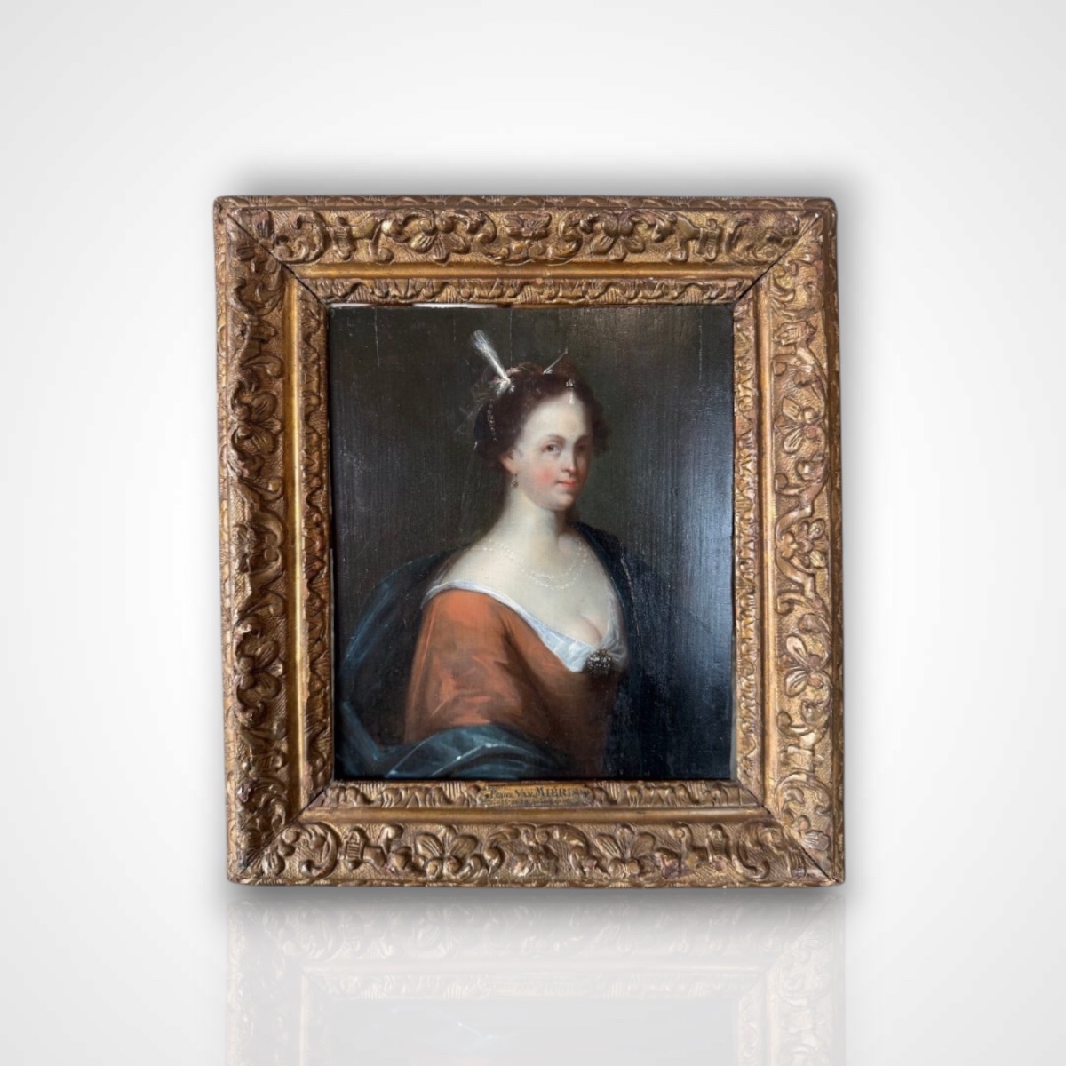 Portrait de Dame de qualité, attribué à Frans Van Mieris , fin XVIIème 