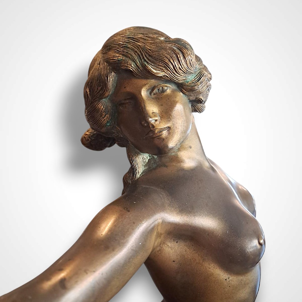 Rudolf Marcuse, bacchante, bronze, début XXe-photo-2