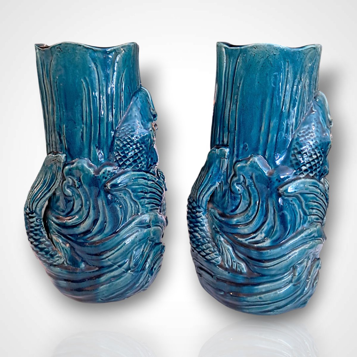 Pair Of Ceramic Vases, China Or Japan, Late 19th Century -photo-2