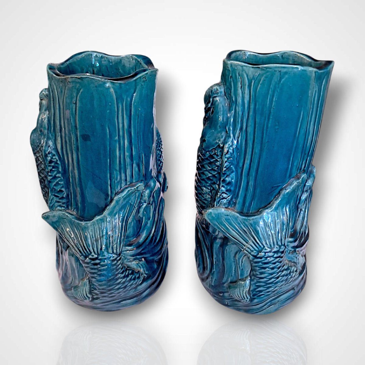 Pair Of Ceramic Vases, China Or Japan, Late 19th Century -photo-4