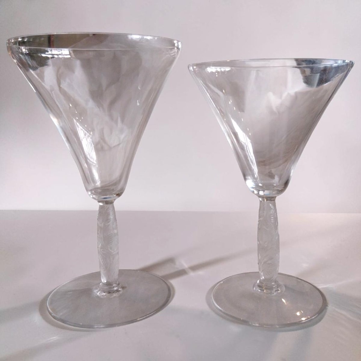 René Lalique (1860-1945), ensemble de verres modèle Logelbach, XXe