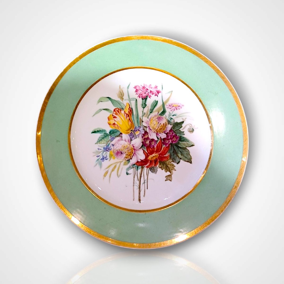 Ensemble d’assiettes en porcelaine de Paris, XIXe-photo-2