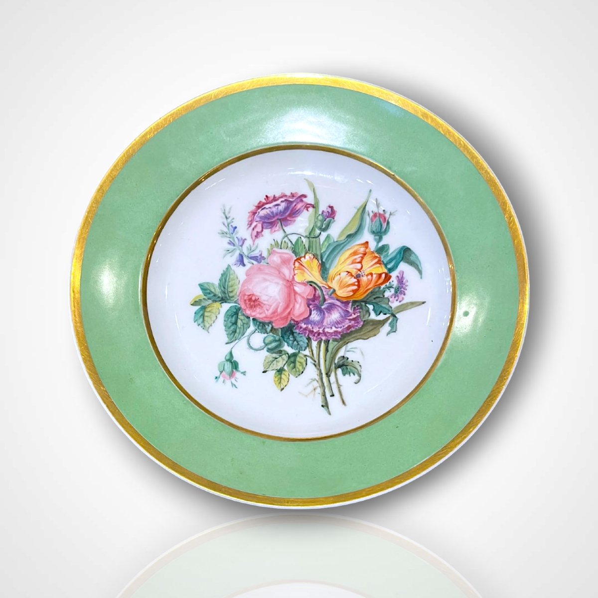 Ensemble d’assiettes en porcelaine de Paris, XIXe-photo-3