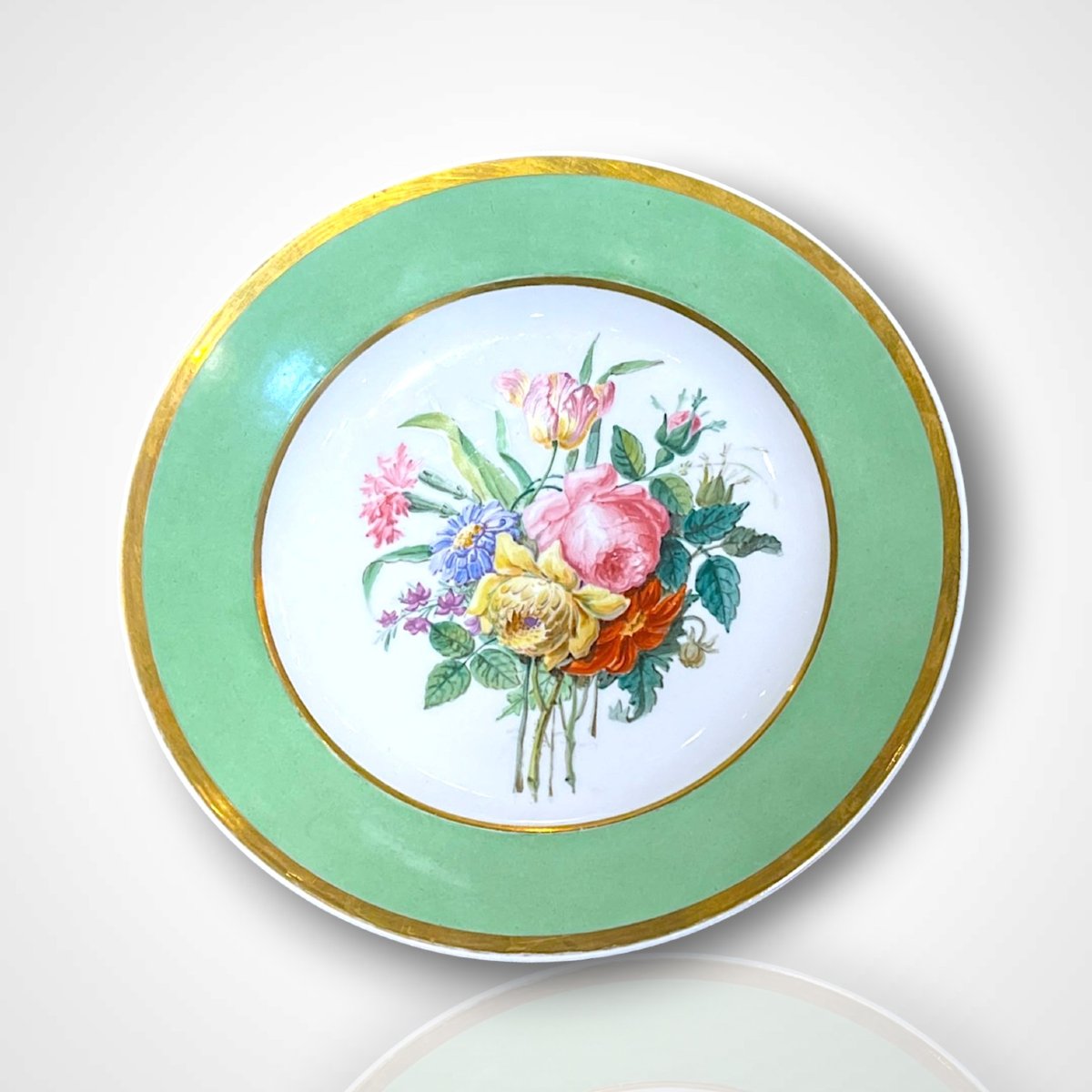Ensemble d’assiettes en porcelaine de Paris, XIXe-photo-2