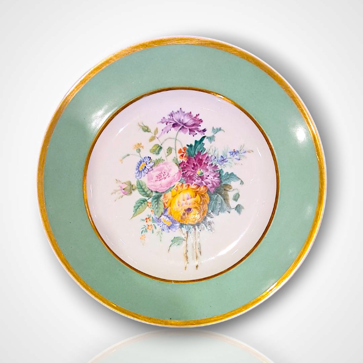Ensemble d’assiettes en porcelaine de Paris, XIXe-photo-3