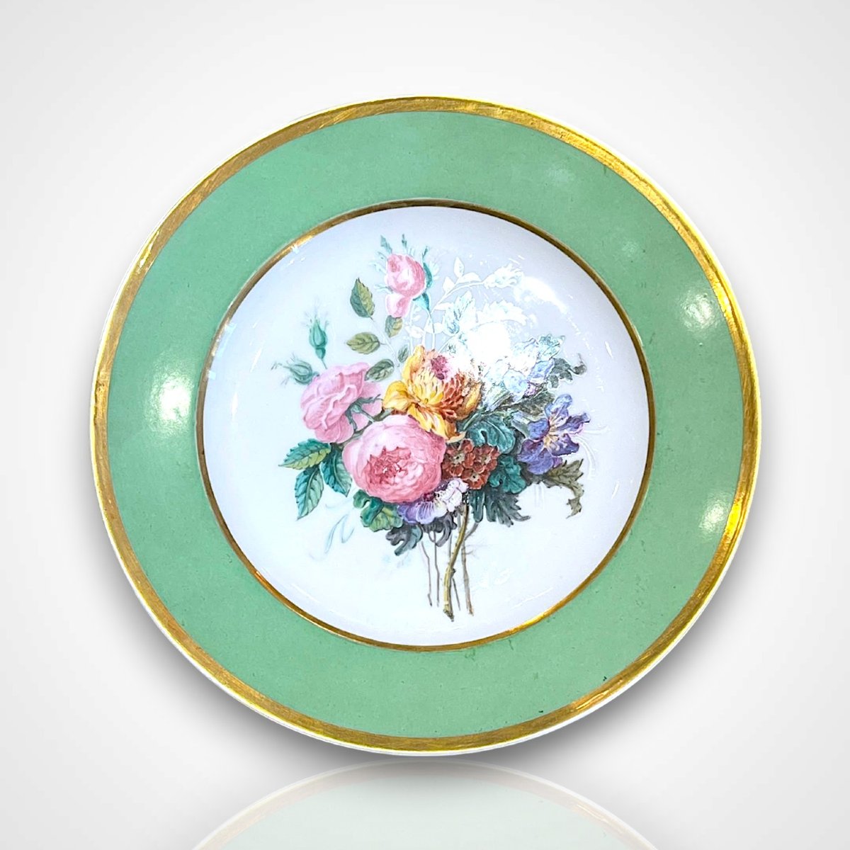 Ensemble d’assiettes en porcelaine de Paris, XIXe-photo-4