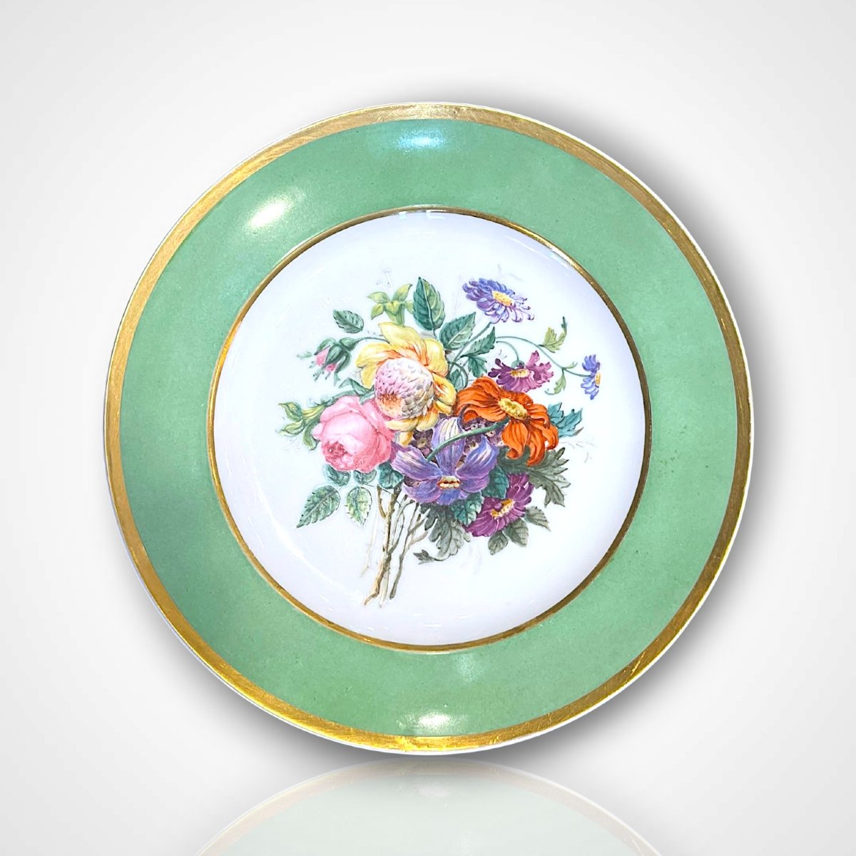 Ensemble d’assiettes en porcelaine de Paris, XIXe-photo-5