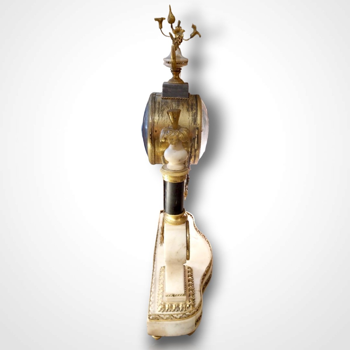 Lemoine Paris, Louis XVI-style Marble And Gilded Bronze Pendulum Clock, Late 18th Century-photo-1