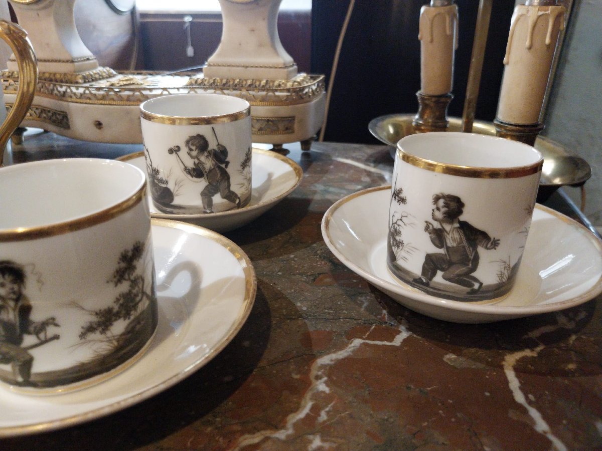 Parisian Porcelain Coffee Set, 19th Century-photo-8