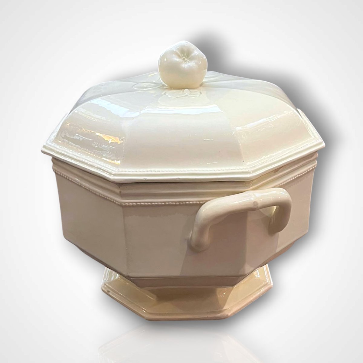 Fine Earthenware Soup Tureen, In The Creil-montereau Style, 19th Century-photo-2