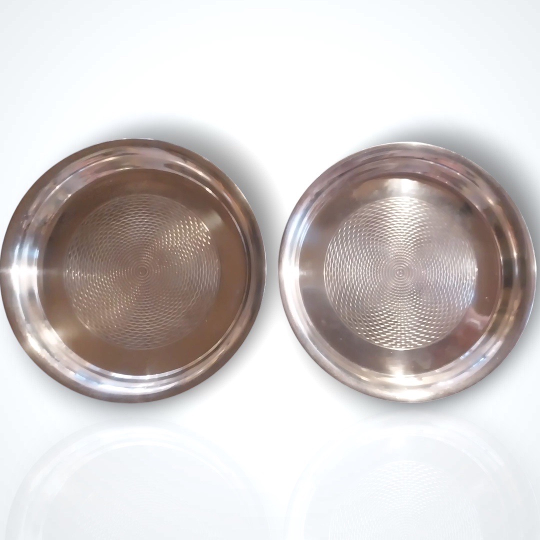 Hermès, Pair Of Silver-plated Bottle Coasters, 20th Century-photo-2