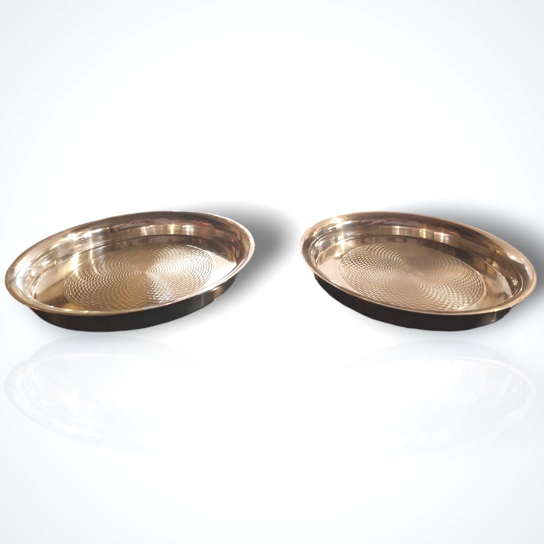 Hermès, Pair Of Silver-plated Bottle Coasters, 20th Century