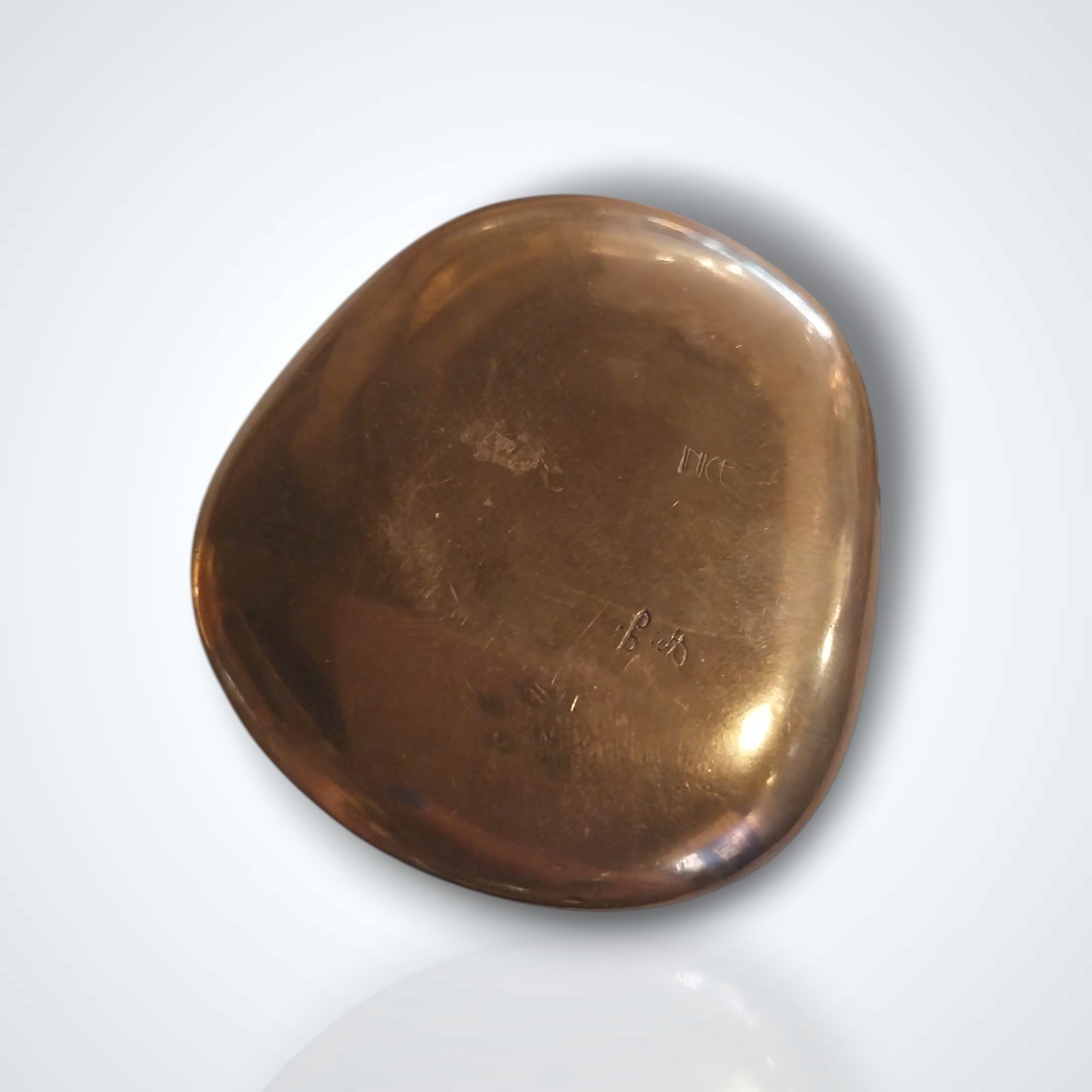 Monique Gerber (1934-1993), presse-papier galet en bronze doré, XXe-photo-2
