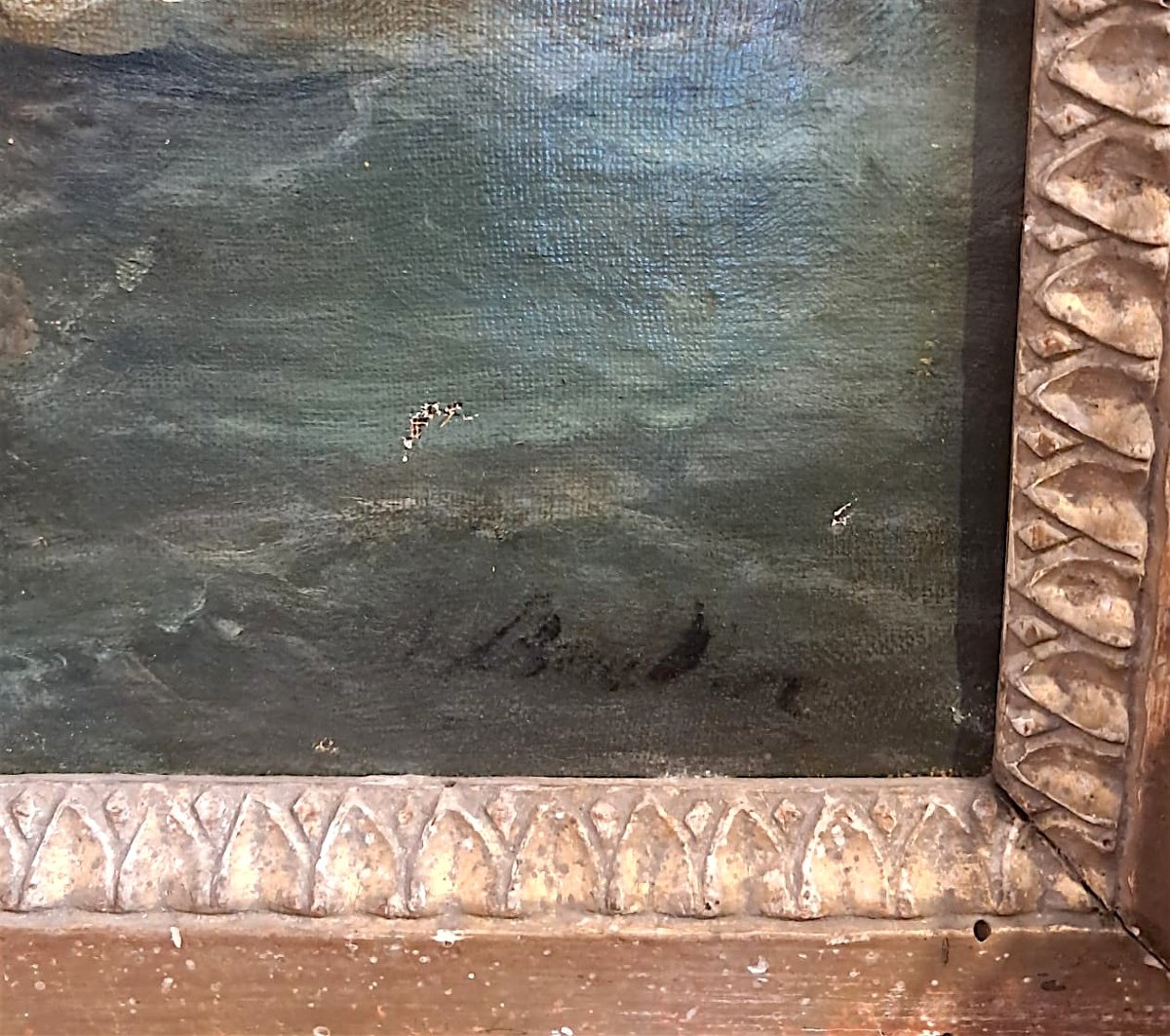 Maurice Baudin, marine, huile sur toile, XIXe-photo-2
