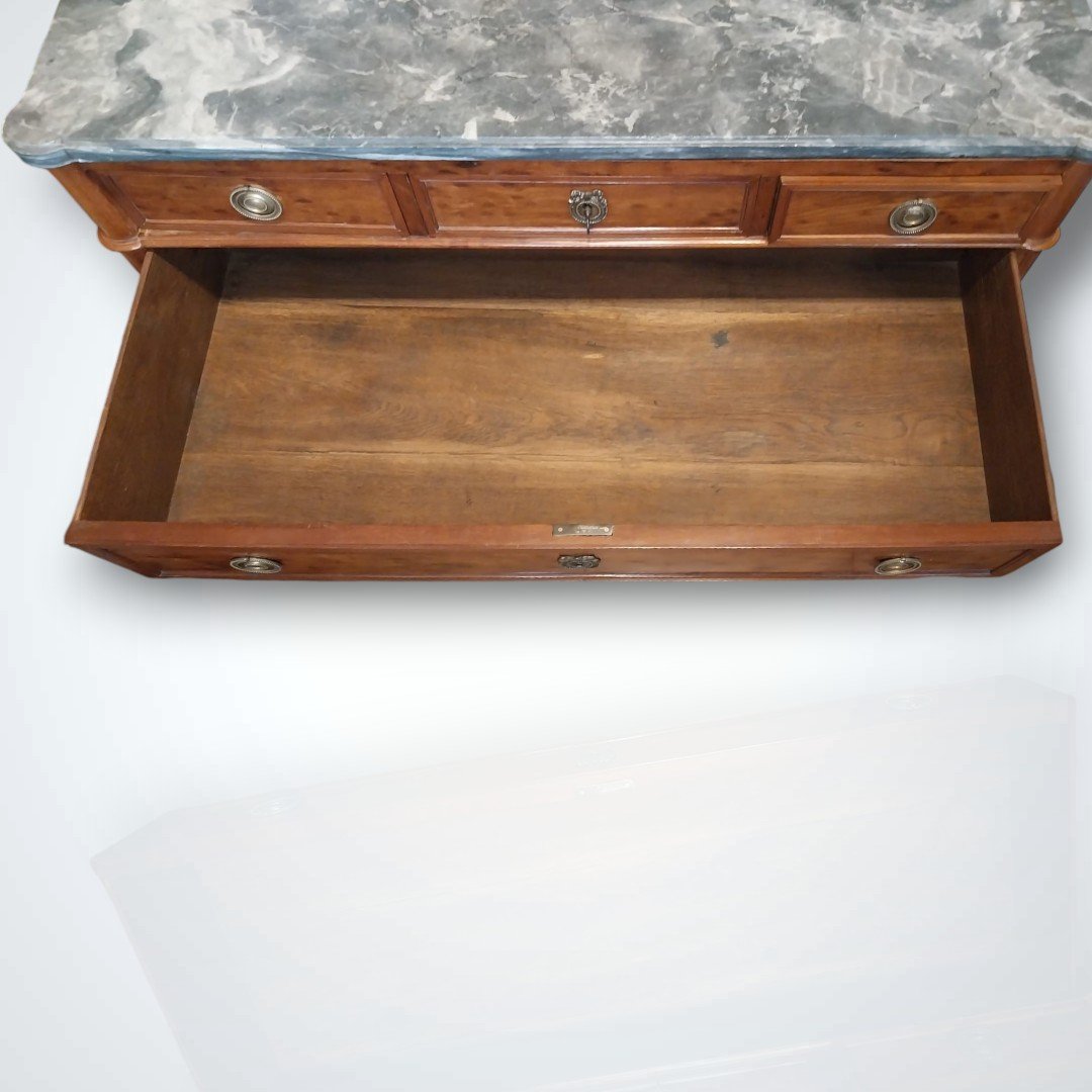 Commode en acajou moucheté d’époque Louis XVI, XVIIIe-photo-4