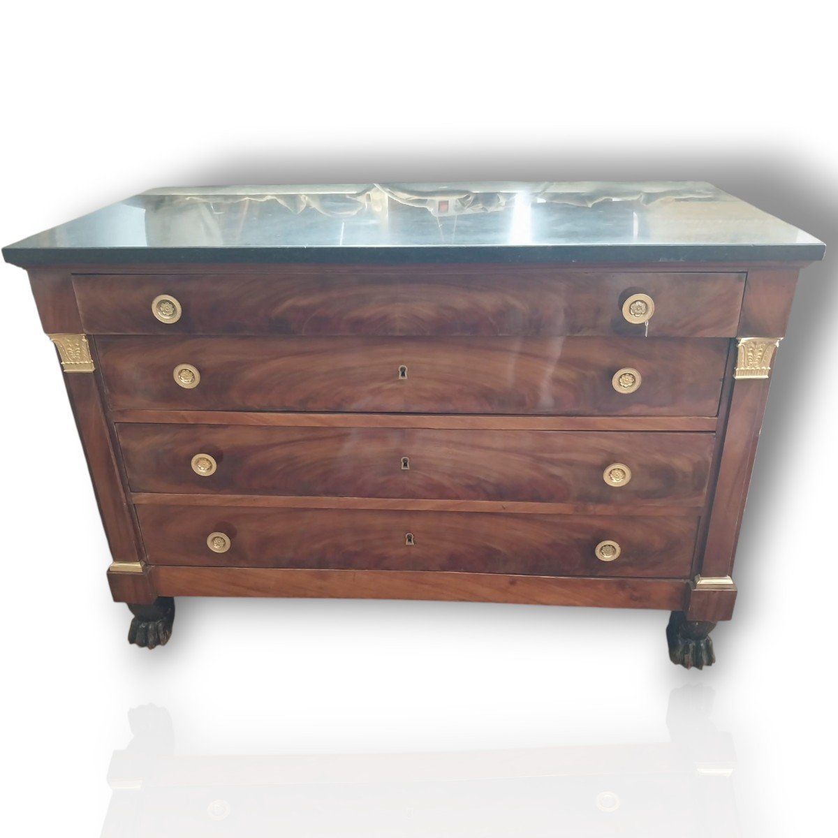 Commode en acajou d’époque Empire.-photo-2