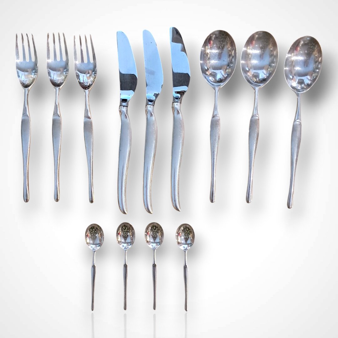 Lino Sabattini For Christofle, Silver-plated Cutlery, "orly" Model, 20th Century