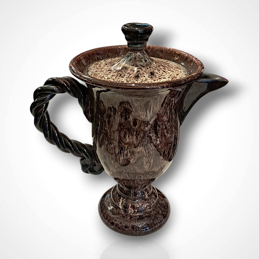 Marius Giuge, Ceramic Coffee Set From Vallauris, 20th Century-photo-4