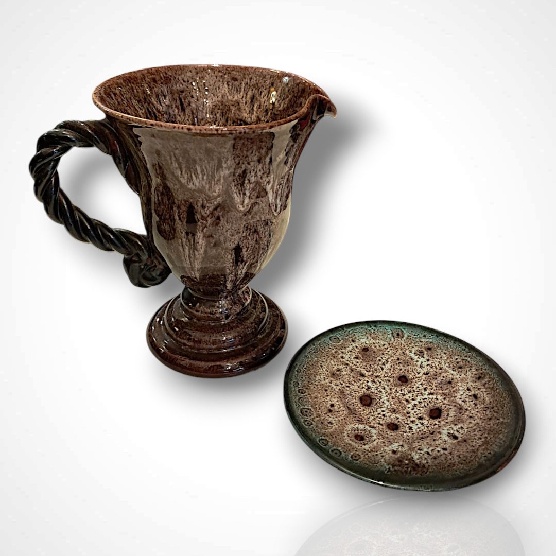 Marius Giuge, Ceramic Coffee Set From Vallauris, 20th Century-photo-2