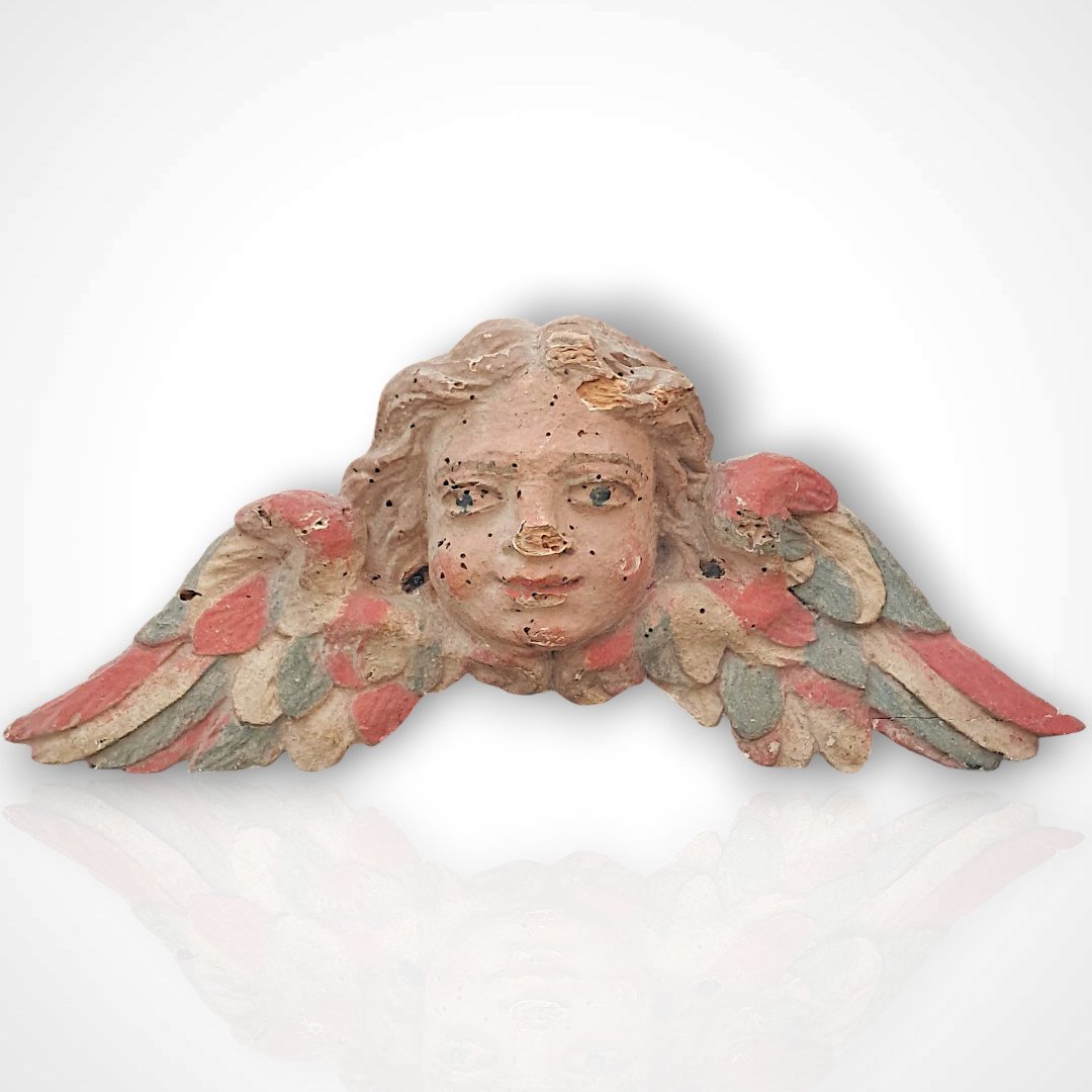 Wooden Cherub Head, 18th Century