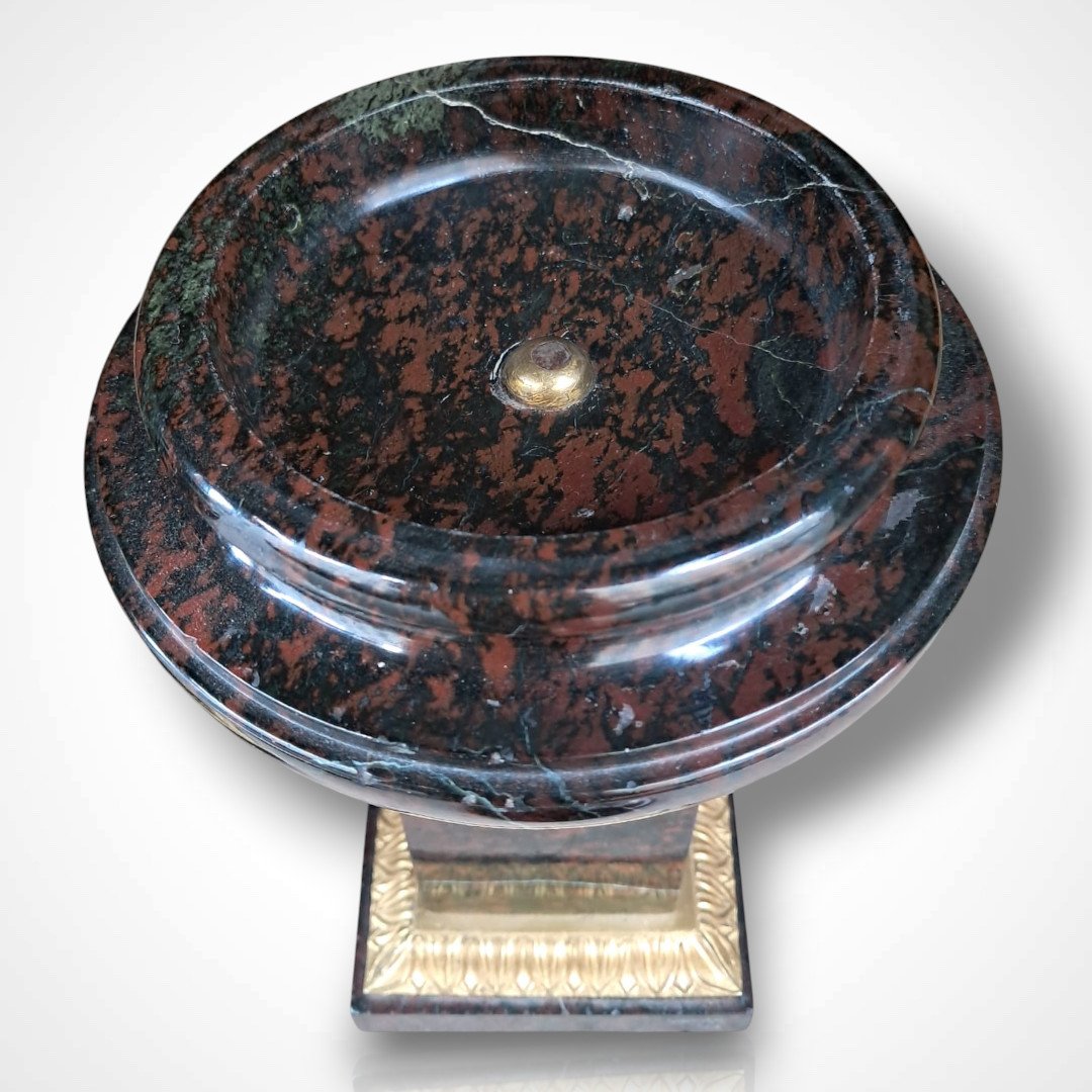 Pair Of Marble And Bronze Casserole Dishes, 19th Century-photo-1