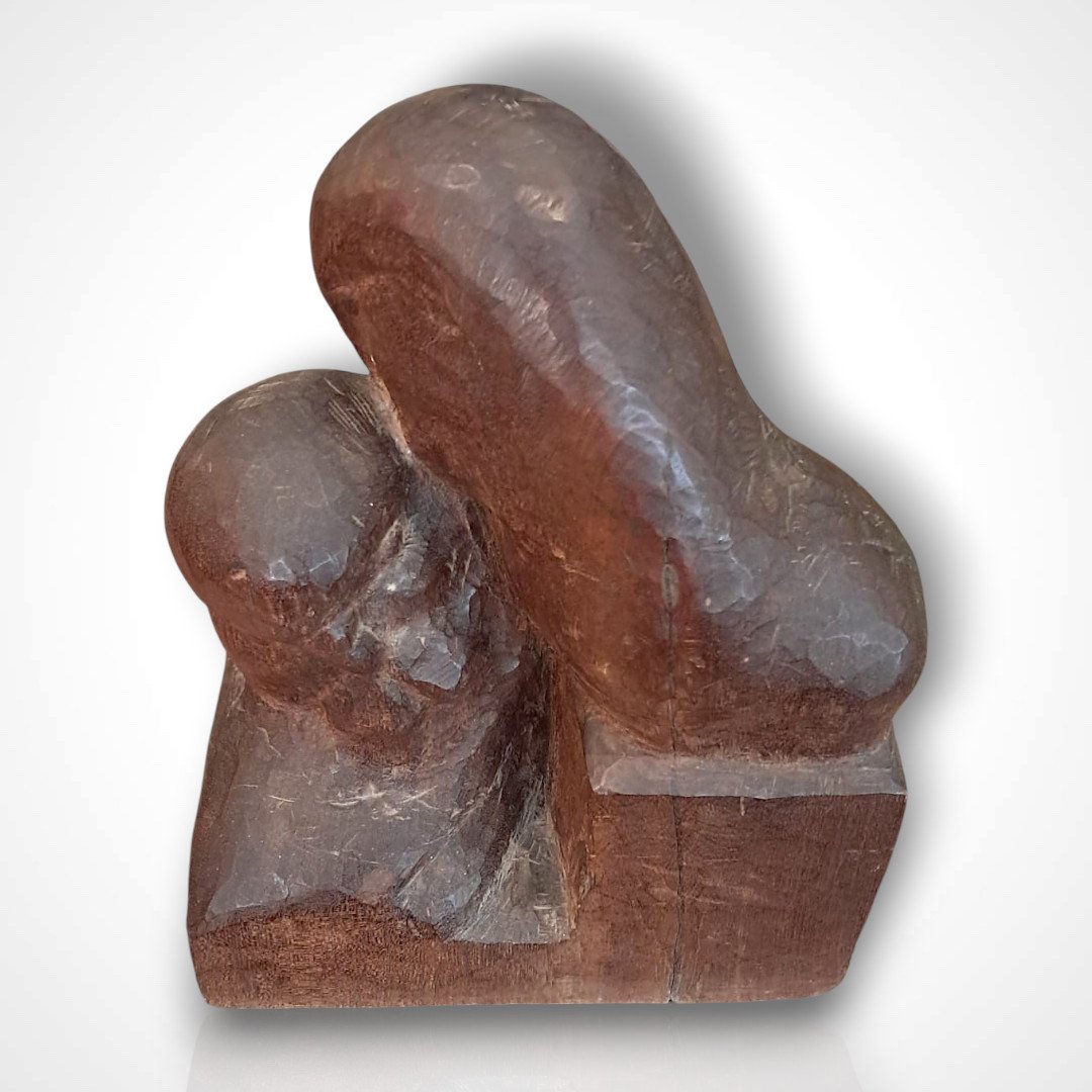 Art Deco Wooden Sculpture, 20th Century-photo-2