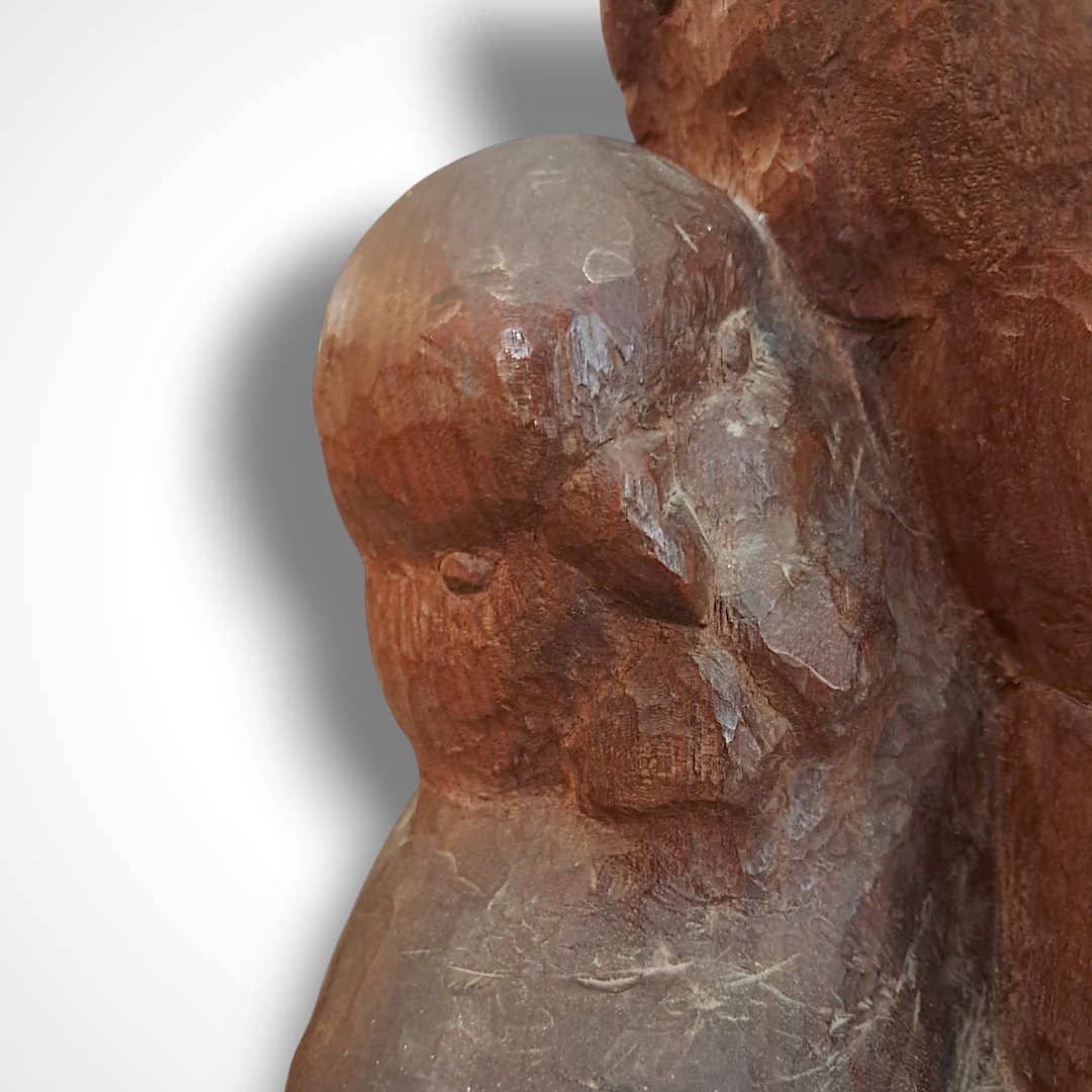 Art Deco Wooden Sculpture, 20th Century-photo-4