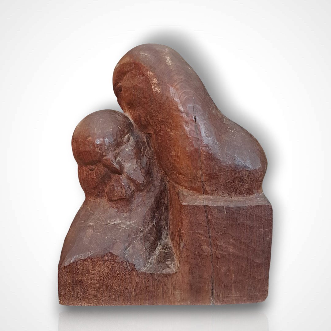 Art Deco Wooden Sculpture, 20th Century