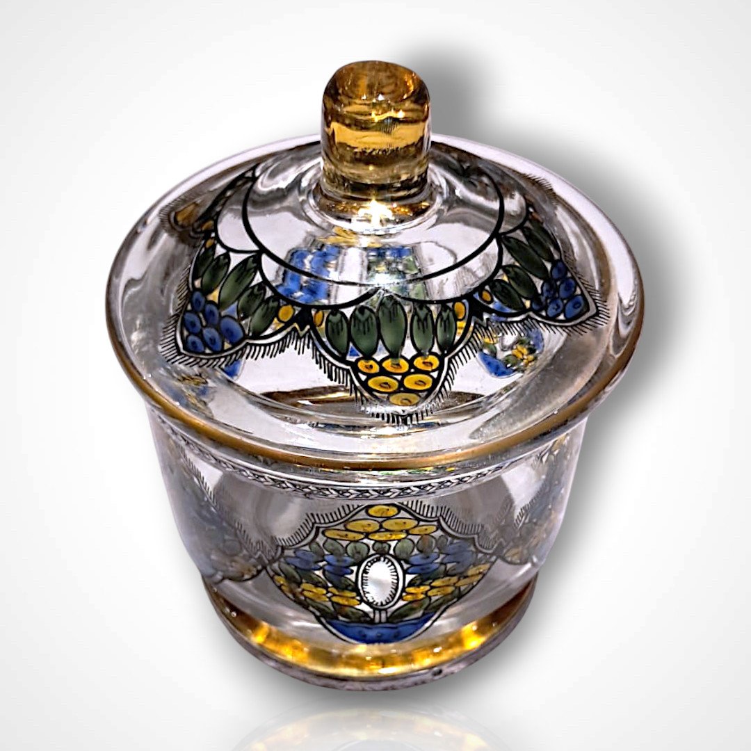 Bonbonnière en cristal de Bohême, début XXe-photo-2