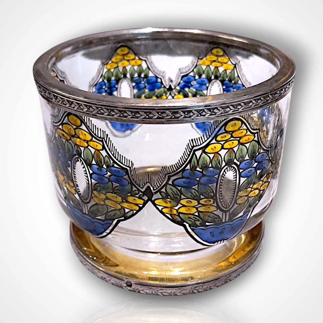 Bonbonnière en cristal de Bohême, début XXe-photo-4