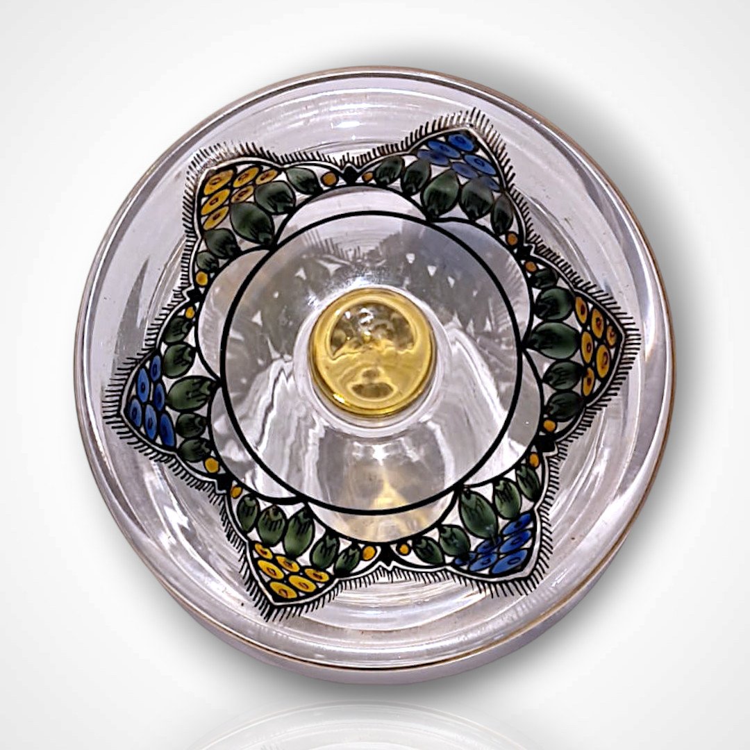 Bonbonnière en cristal de Bohême, début XXe-photo-1