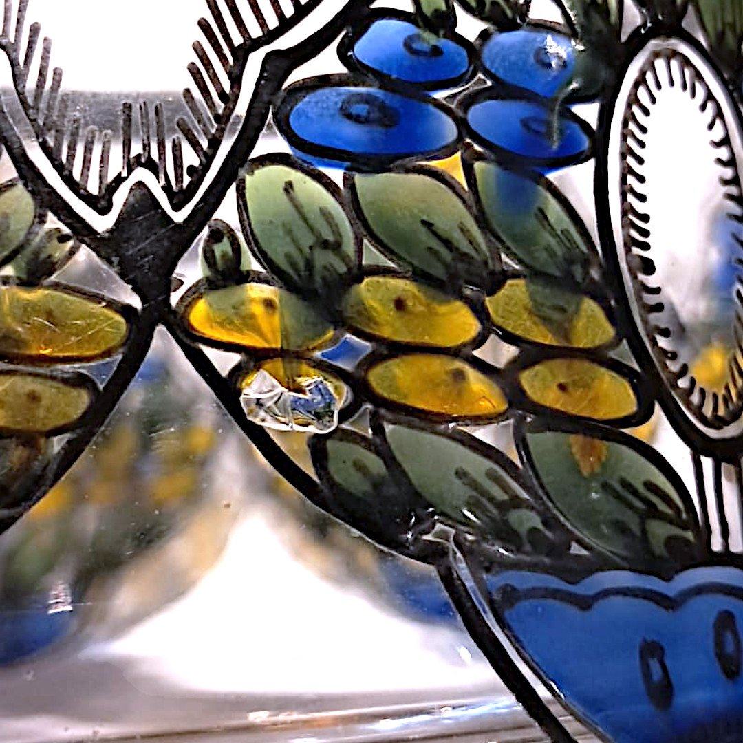Bonbonnière en cristal de Bohême, début XXe-photo-5