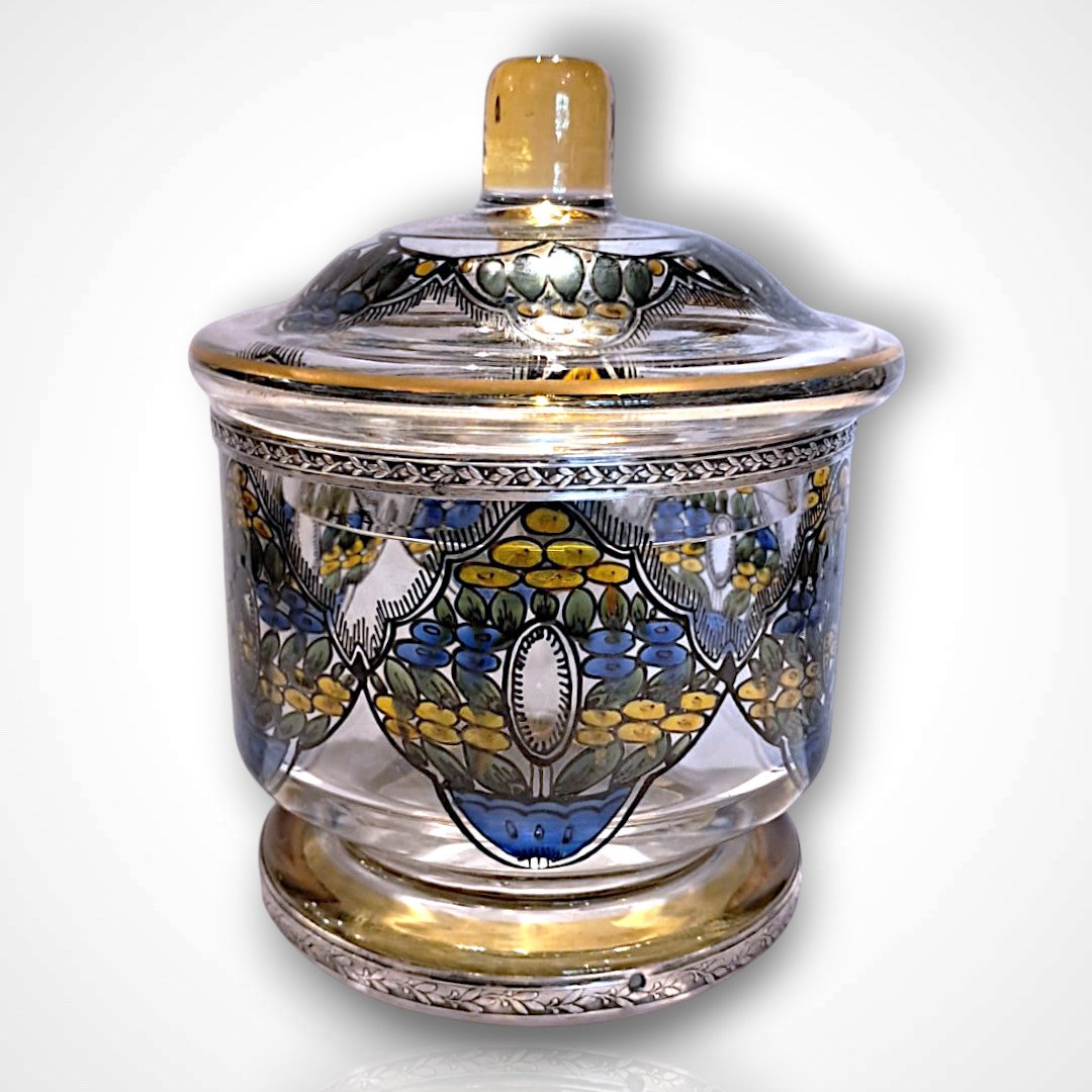 Bonbonnière en cristal de Bohême, début XXe