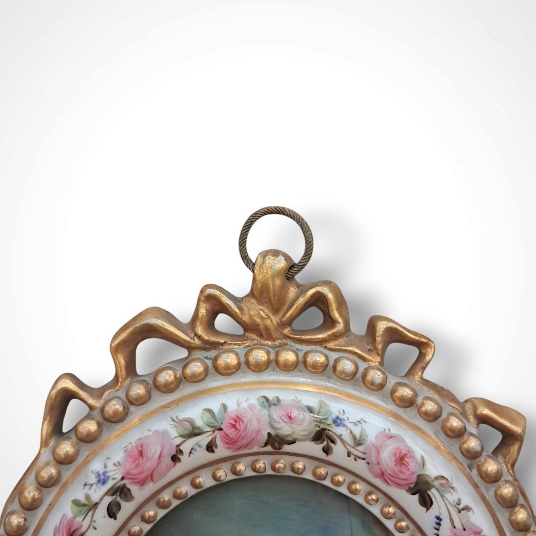 Achille Ernest Mouret, miniature, portrait de femme, milieu XIXe-photo-3
