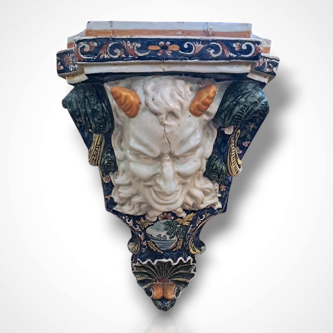 Console d’applique en faïence de Rouen, XIXe-photo-2