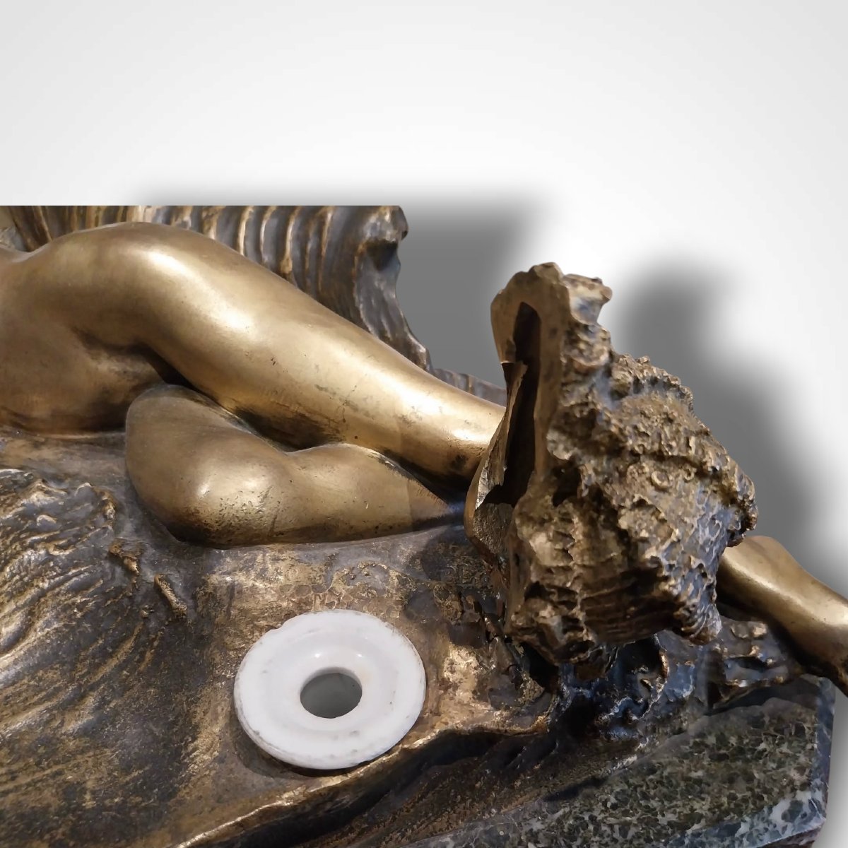 Paul-louis Loiseau-rousseau (1861–1927), Bronze Sculpture, Reclining Nude Woman, 20th Century-photo-4