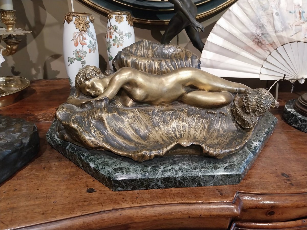Paul-louis Loiseau-rousseau (1861–1927), Bronze Sculpture, Reclining Nude Woman, 20th Century-photo-6