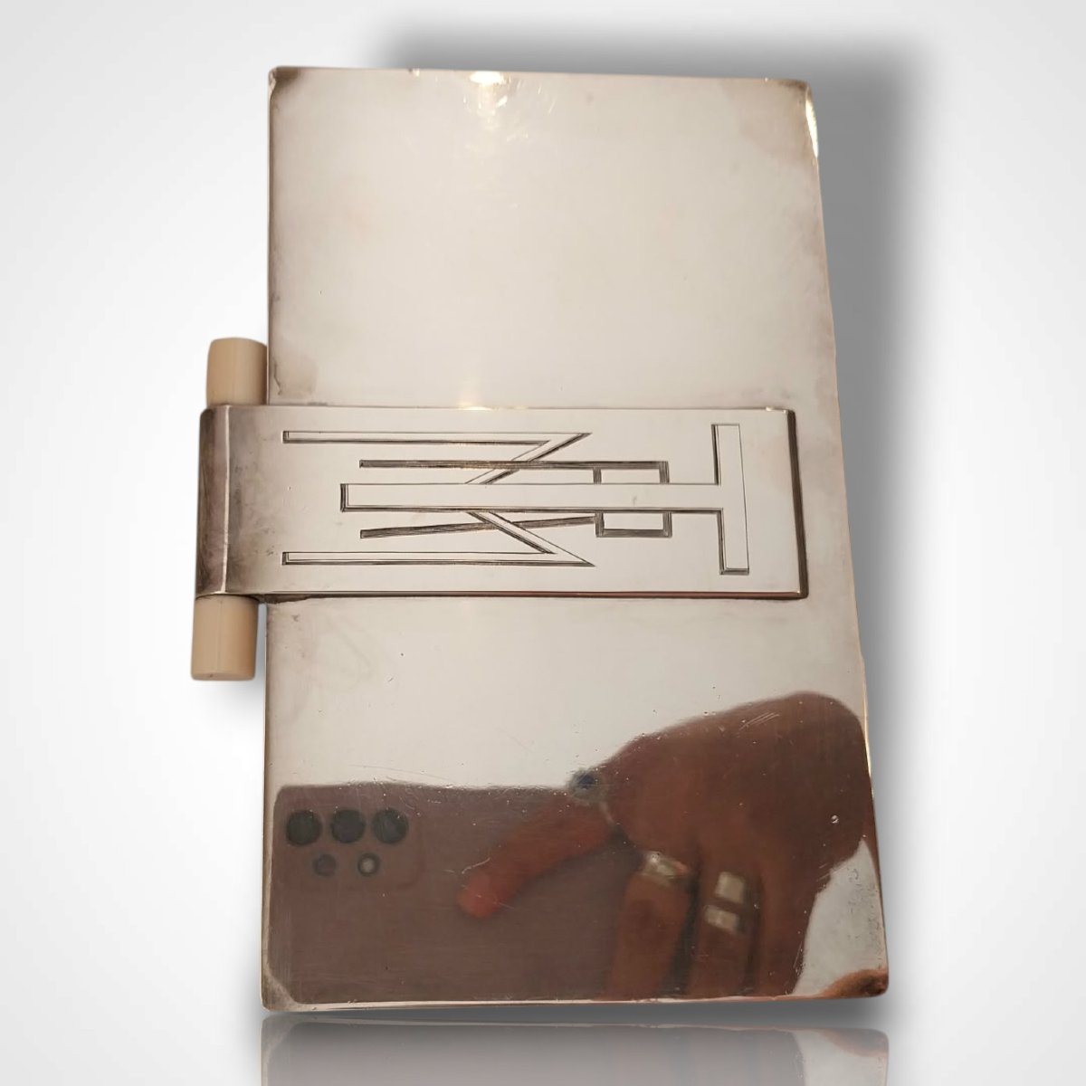 Art Deco-era Silver-plated Metal Jewelry Box, 20th Century-photo-4