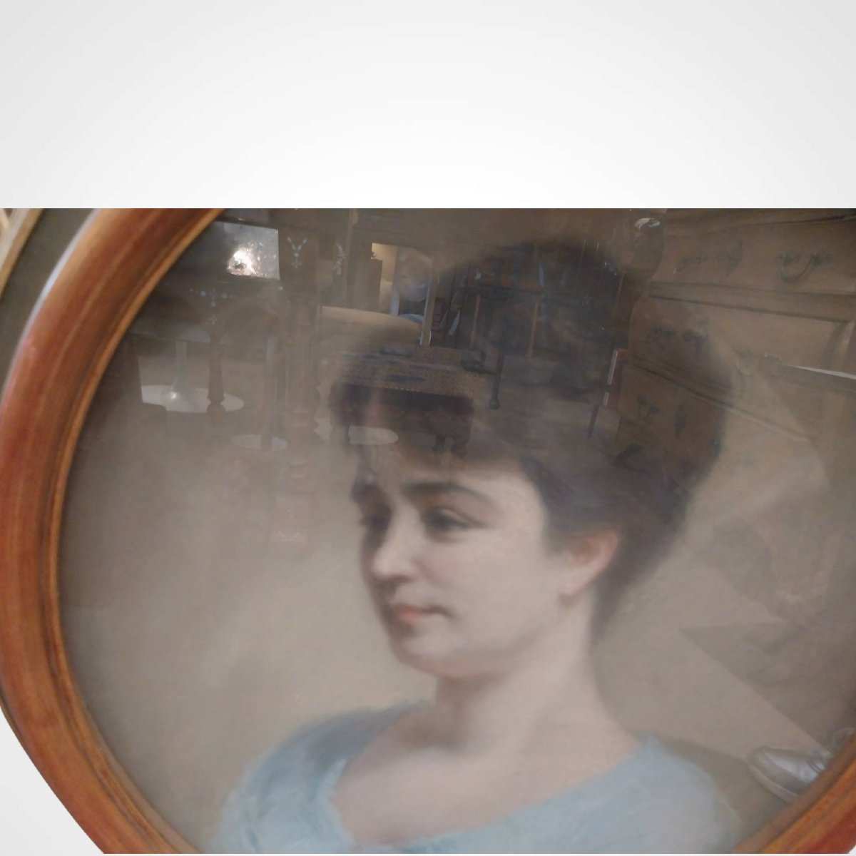 Portrait Of A Woman, Pastel, 20th Century-photo-2