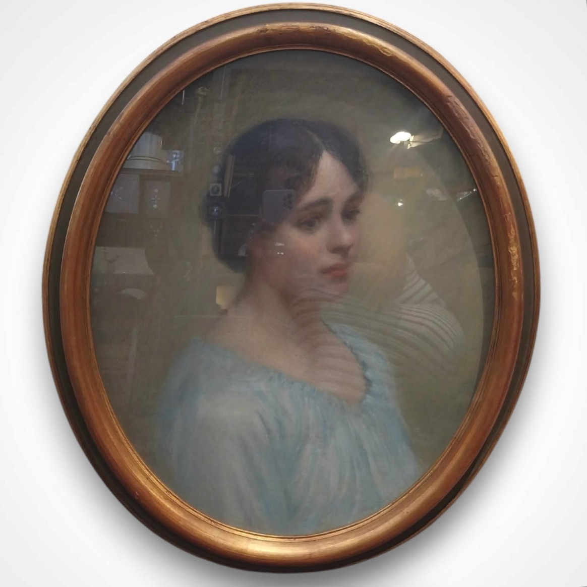 Portrait Of A Woman, Pastel, 20th Century-photo-4