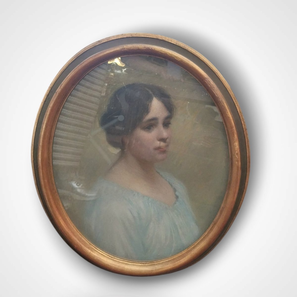 Portrait Of A Woman, Pastel, 20th Century