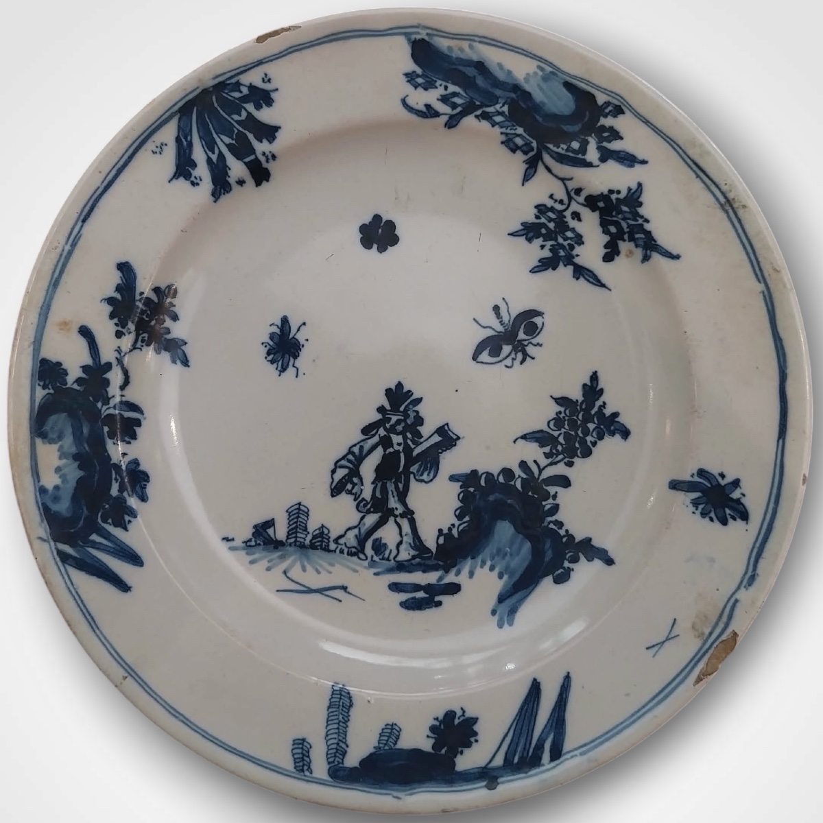 Manufacture Leroy, Set Of 5 Marseille Earthenware Plates, 18th Century.-photo-1