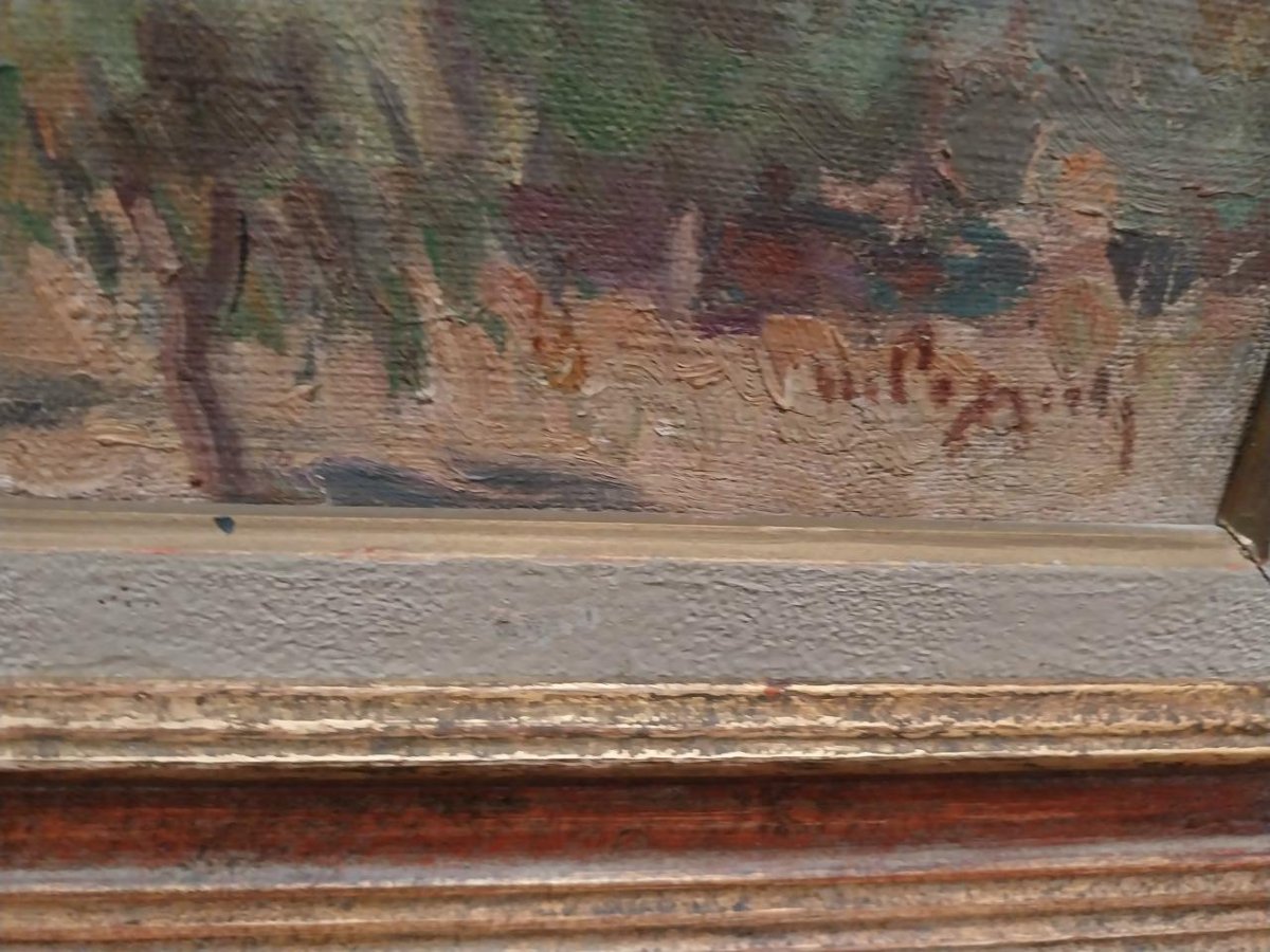 Marcel Dominique Poggioli (1882–1959), Landscape, Oil On Canvas, 20th Century-photo-4