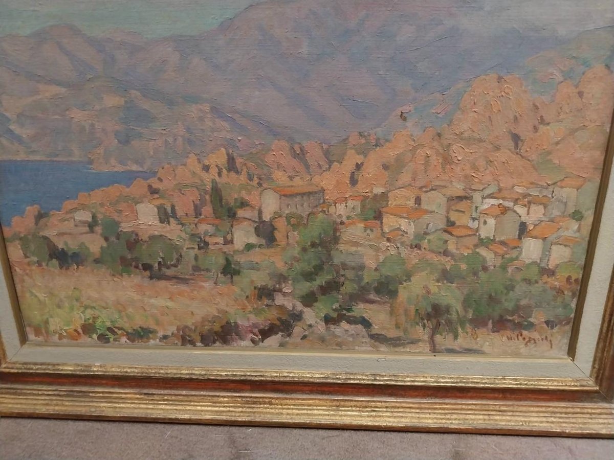 Marcel Dominique Poggioli (1882–1959), Landscape, Oil On Canvas, 20th Century-photo-1