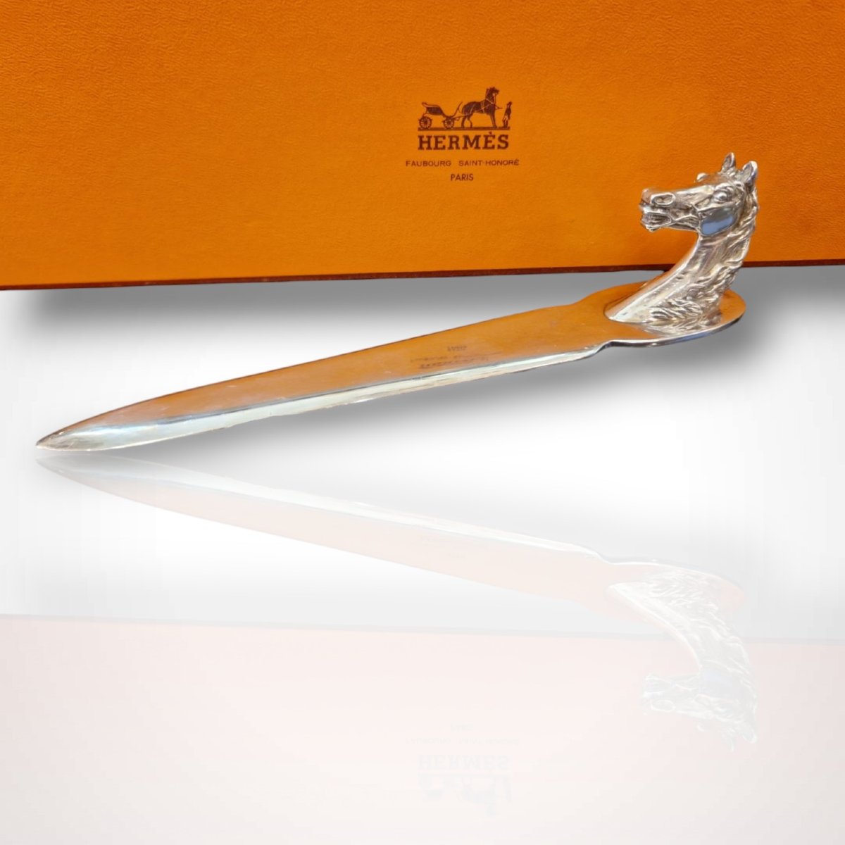 Hermès, coupe papier en métal argenté , XXe