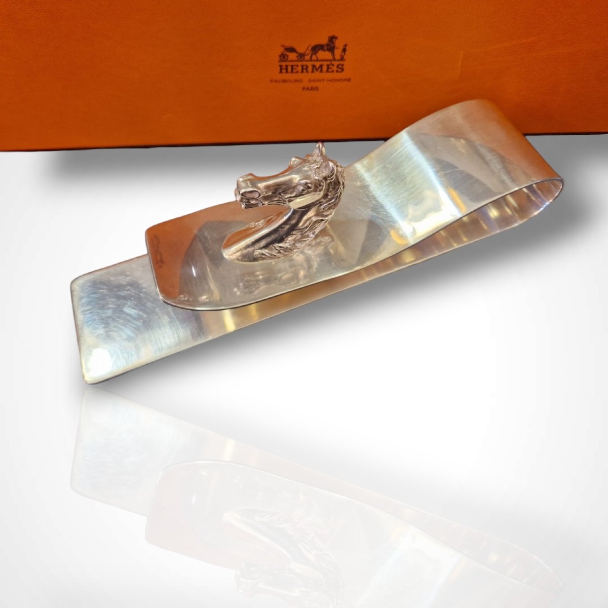 Herm&egrave;s, pince courrier en m&eacute;tal argent&eacute;, XXe-photo-4