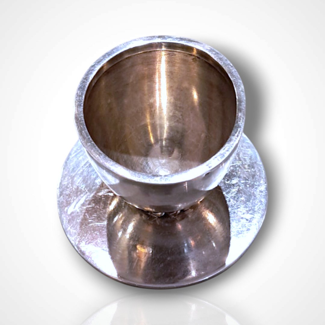 Jean Després, Silver-plated Metal Egg Cup, 20th Century-photo-3