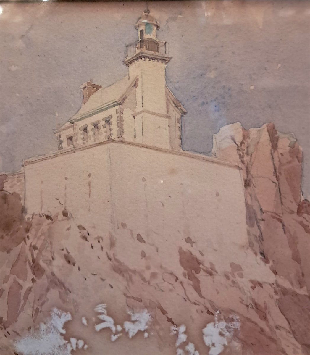 Frédéric De Haenen, Paon Lighthouse On The Island Of Bréhat, 1920s-photo-1